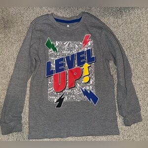 Grey 'Level Up' Graphic Crewneck Sweater - Kids/Men